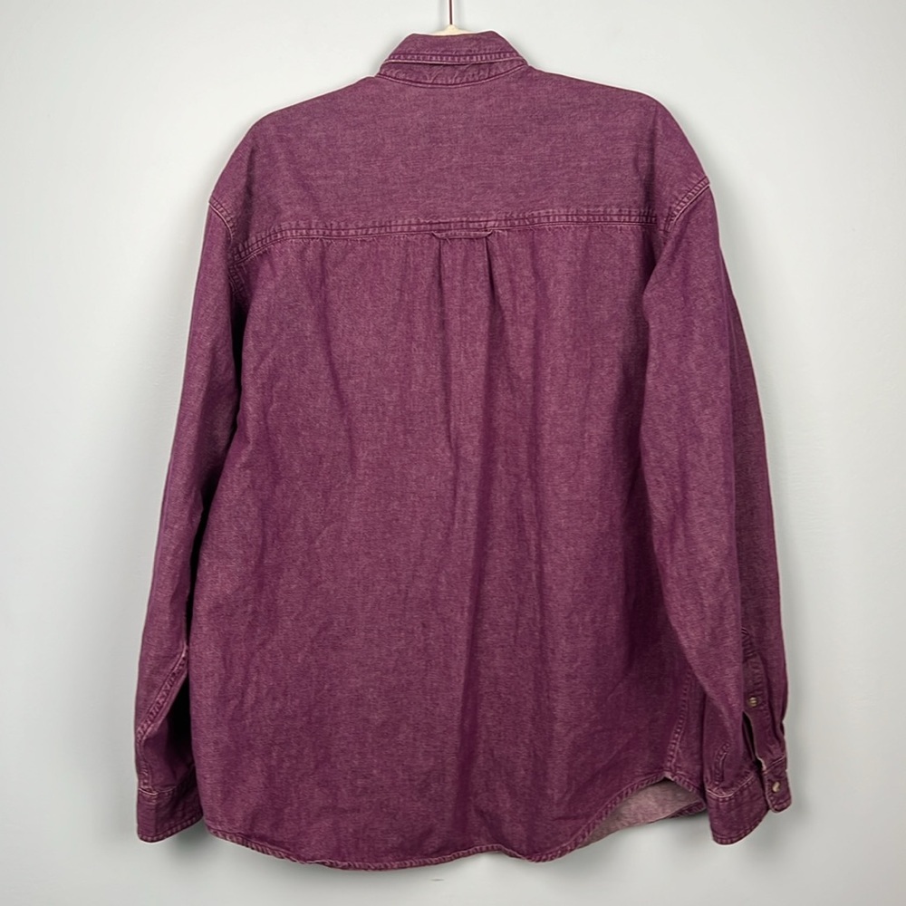 Vintage Eddie Bauer purple denim button down men’s XL cotton shirt - Picture 7 of 7